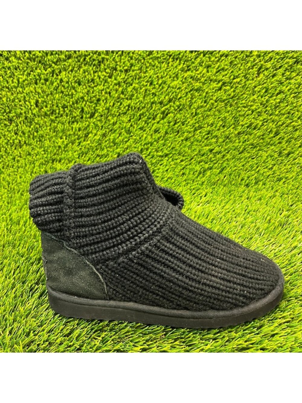 Ugg Classic Cardy Womens Size 6 Black Winter Suede Tall Sweater Boots